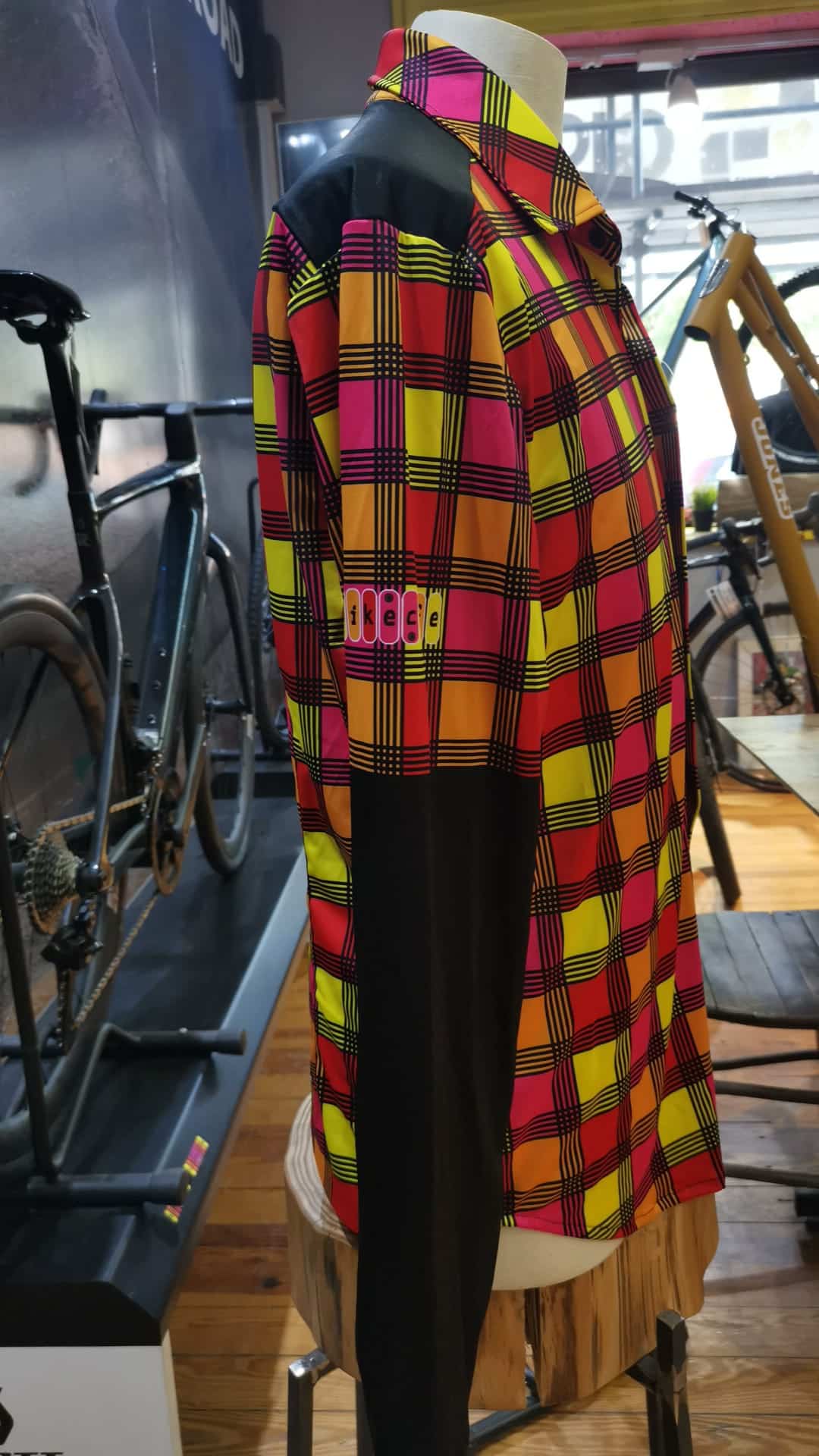 Camicia manica lunga a quadri personalizzata Bikecafe by Biciclista